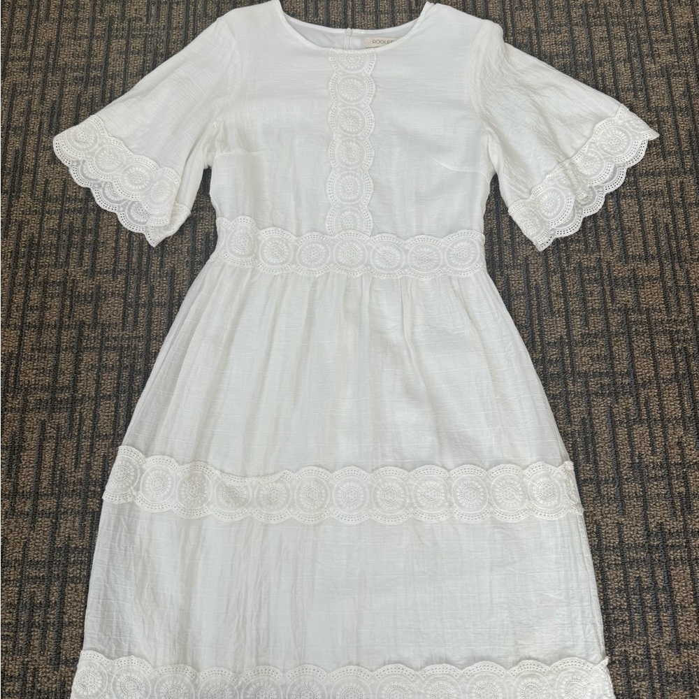 Roolee White Ruffled Tiered Sundress